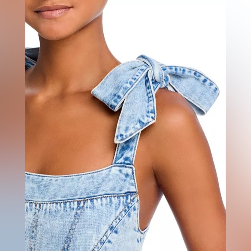 ALICE + OLIVIA AMINA CORSET DENIM DRESS, Size 10, $440 - Picture 11 of 15